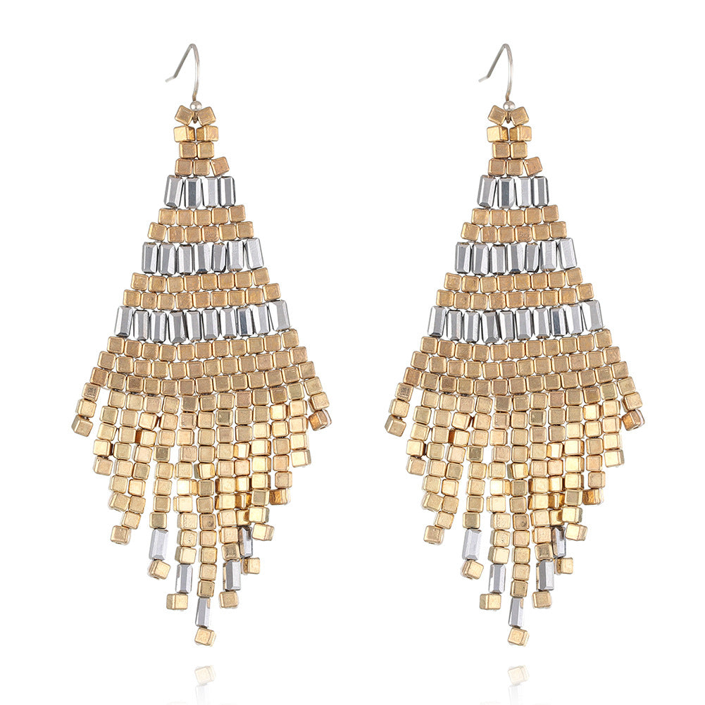 Wholesale Bohemian Handmade Retro Ethnic Style Sumi Pearl Earrings